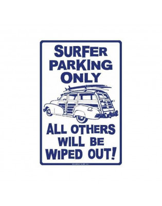 Plaque métal déco murale Surfer Parking