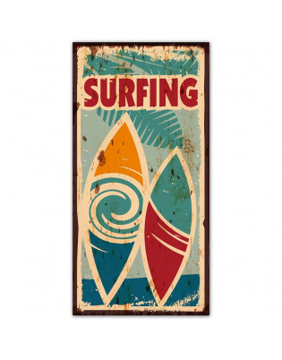 Plaque métal déco murale Surfing