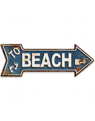 Plaque métal déco murale To Beach