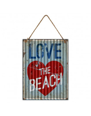 Plaque métal déco murale Love The Beach