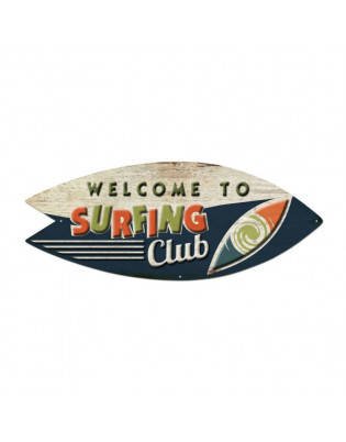 Plaque métal déco murale Welcome To Surfing Club
