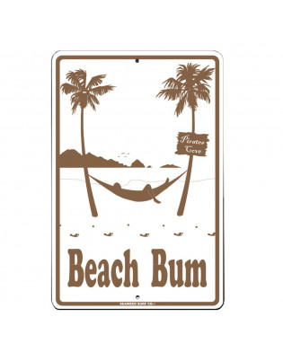Plaque métal déco Seaweed Surf Co Beach Bum Blanc
