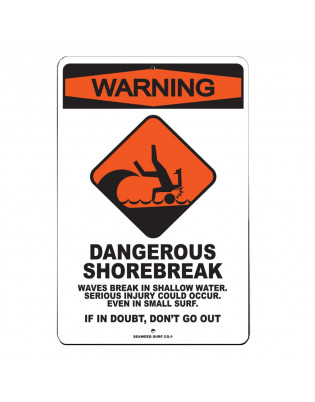 Plaque métal déco Seaweed Surf Co Dangerous Shorebreak